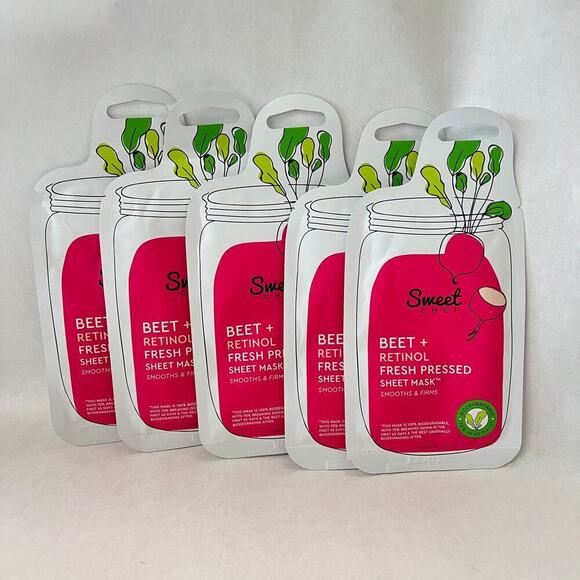 Sweet Chef Beet + Retinol Fresh Pressed Sheet Mask Bundle 5 Pack - Picture 2 of 4